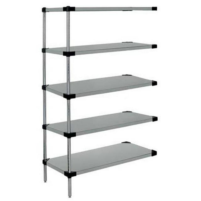Trousse d'Extension à 5 Tablettes Pleines en Acier Inoxydable - 18 x 54 x 63 Po