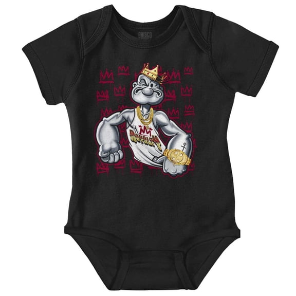 Urban Popeye King Crown Graffiti Romper Boys or Girls Infant Baby Brisco Brands NB