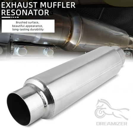 2.5" inlet & outlet Universal Resonator, 16" Long Performance Muffler, Weld- On, Straight Through Design, Deep Tone