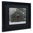 thumbnail image 3 of Trademark Fine Art KS0161-B1620BMF Christmas Barn in the Snow by Kurt Shaffer 16x20 FRM Art BLK MTD, 3 of 4