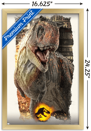Jurassic World: Dominion - Carnotaurus Focal Wall Poster, 14.725" x 22.375" Framed
