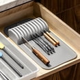 thumbnail image 3 of Large Knife Mat, Soft-Grip In Drawer Knife Organizer for 12 Knives, Non-Slip Kitchen Drawer Storage, Space Saving Knife Block Alternative, Grey, 3 of 3