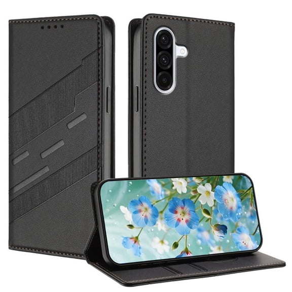 Wallet Leather Case For Samsung Galaxy A37 5G 6.7",with Card Holder, Shockproof ,Kickstand ,Embossed Multifunctional Magnetic Phone Case,Black,For Galaxy A37 5G