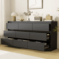 thumbnail image 2 of Slevoo 63" Modern 9-Drawer Dresser with Wooden Bins, Black Dresser for Bedroom, Chest of Drawers for  Adults, 2 of 5
