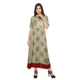 thumbnail image 4 of Moomaya Robe Kurti Tunique Longue Ligne A pour Femmes, Manches au Coude, Kurti Décontractée Imprimée, 4 of 5