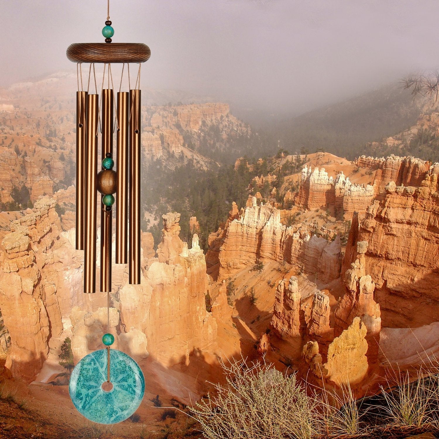 Woodstock Windchimes Woodstock Turquoise Chime Petite, Wind Chimes For Outside, Wind Chimes For Garden, Patio, and Outdoor Décor, 16"L