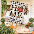 thumbnail image 2 of Fall Pumpkin House Flag 28x40 Inch Double Sided Fall Autumn Thanksgiving Day Home Sweet Home Large Garden Flag Burlap for Yard Porch Patio Outdoor Outside Decor, 2 of 6
