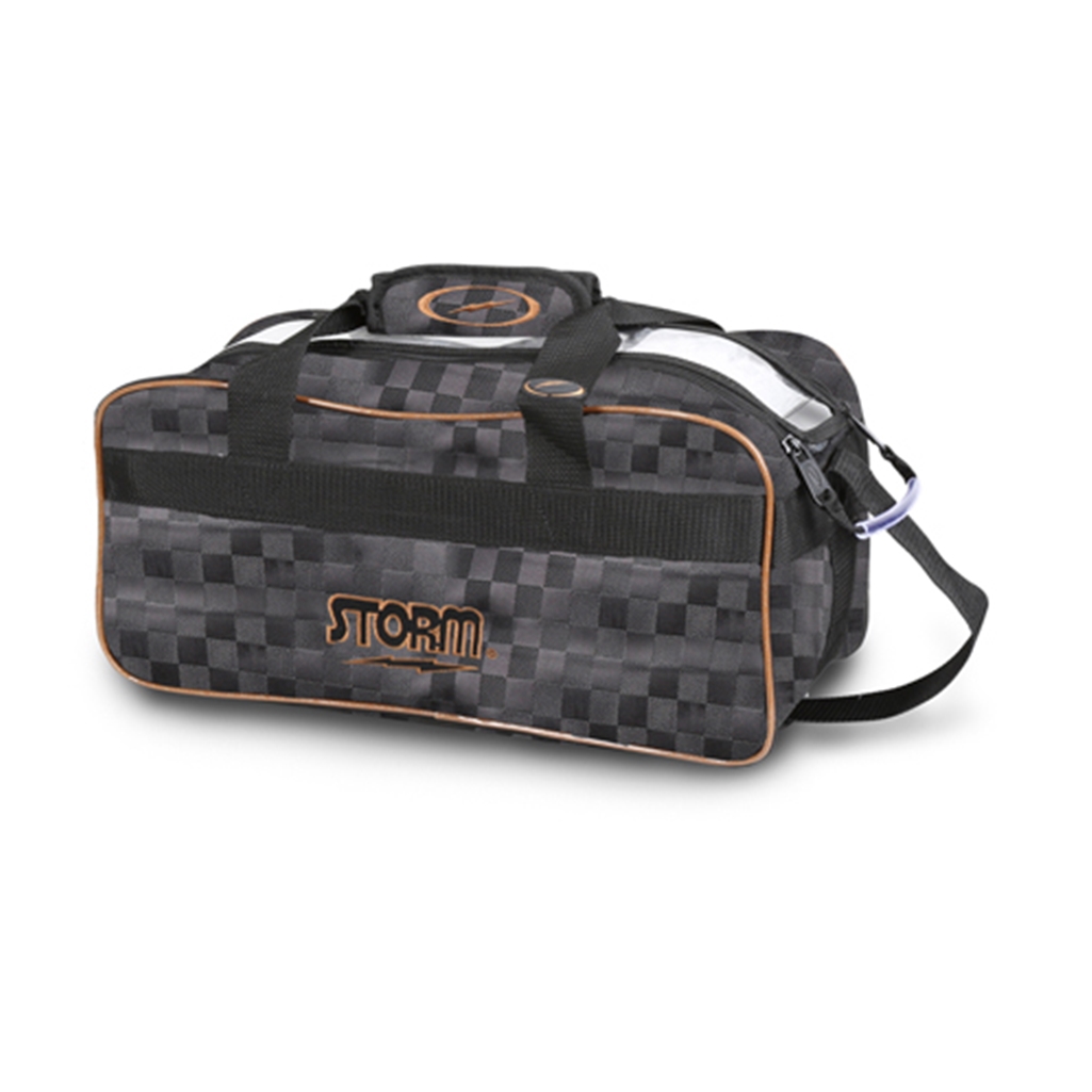 Storm 2 Ball Checkered Tote Bowling Bag Black/Gold