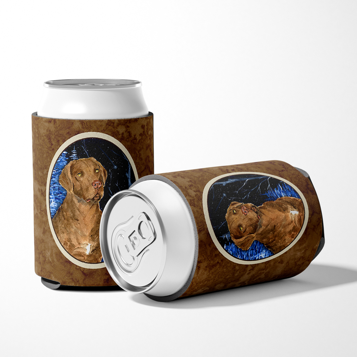 Carolines Treasures SS8384CC Starry Night Chesapeake Bay Retriever Can or Bottle Hugger Can Hugger multicolor