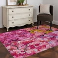 thumbnail image 3 of 3'x5' Rug for Living Room Bedroom, Colorful Cherry Blossom Washable Area Rugs Non-Slip Carpet Mats, Spring Flowers Vintage Art Indoor Low Pile Area Rug Runner for Kitchen, Mudroom, 3 of 8