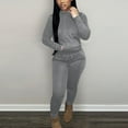 thumbnail image 2 of successthop 2 Pieces Sweatsuits for Women Plus Size Fleece Long Sleeve Hoodie and Joggers Solid Drawstring Sport Set, 2 of 4