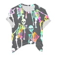thumbnail image 6 of enyan Halloween Shirts for Women Pumpkin Tee Shirt Ghost Reading T-Shirt Short Sleeve Spooky Season Halloween Graphic V Neck Tops Halloween T Shirts for Women(Dark Gray,S), 6 of 7