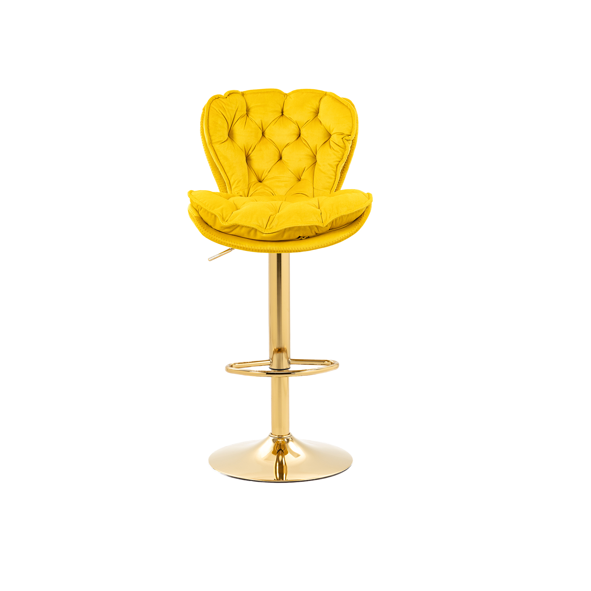 HOMEFUN Mustard Bar Stools with Back and Footrest Counter Height Dining