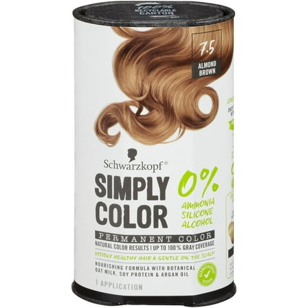 Schwarzkopf Simply Color Permanent Hair Color, 7.5 Almond Brown