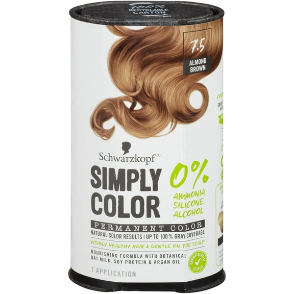 Schwarzkopf Simply Color Permanent Hair Color, 7.5 Almond Brown