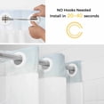 thumbnail image 5 of Summer Beach No Hook Shower Curtain Waterproof, Bathroom Curtains with Snap in Liners and See Through Top Window, Coastal Nautical Seaside Ocean Hotel Style Bathtub Curtains Shower 48"Wx72"L, 5 of 8