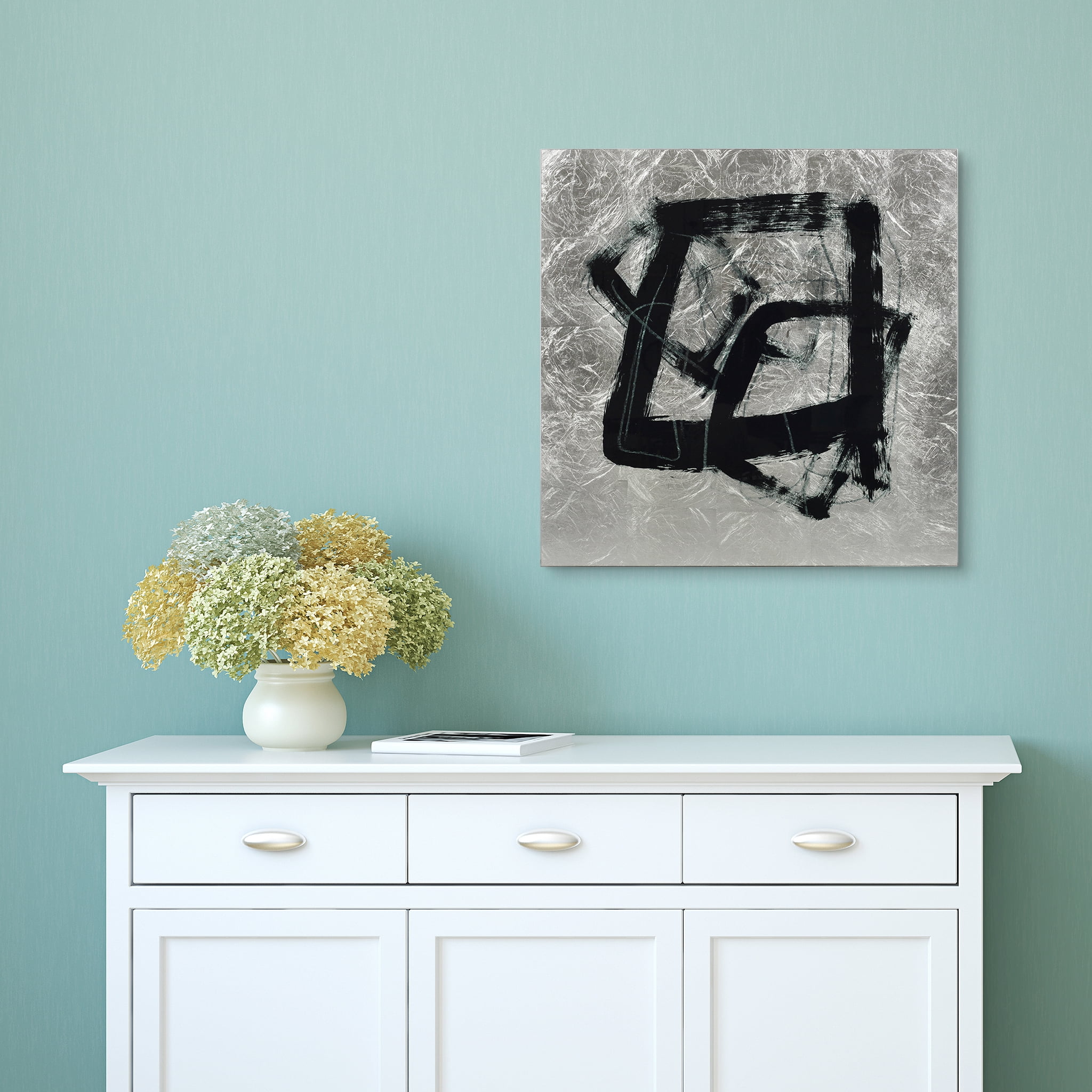 Empire Art Direct Tessellation I Reverse Printed Tempered Glass with Silver Leaf Wall Art, 24" x 24" x 0.2", Ready to Hang