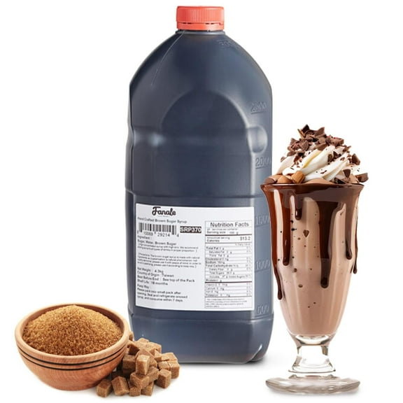 Fanale Premium Handcrafted Brown Sugar Flavoring Syrup for Bubble Tea, Smoothies, Slushes & Desserts, 9.5 lb Bottle, Pack of 6