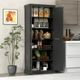 thumbnail image 2 of Gymax 72.5'' Kitchen Pantry w/4 Door 6-Tier Shelves Freestanding Modern Storage Black, 2 of 10