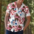 thumbnail image 6 of Funny Floral Tropical Flamingo Bigfoot Hawaiian Shirt For Men Big Foot Mens Hawaiian Shirts Short Sleeve Button Down Shirt, 6 of 7