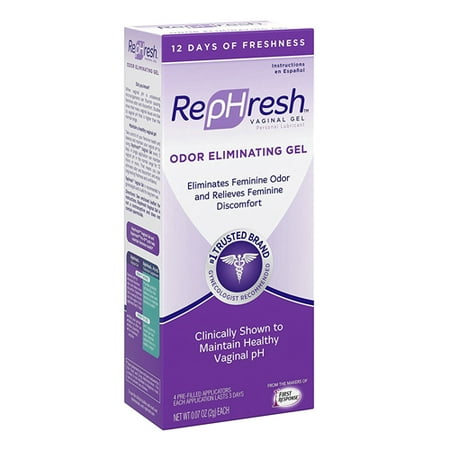 RepHresh Vaginal Personal Lubricant Odor Eliminating Gel, 4