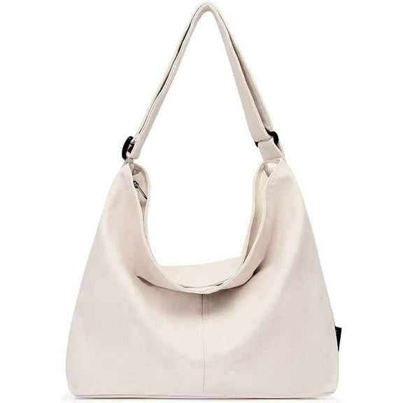 MMYGU Canvas Shoulder Bag for Women Casual Lightweight Crossbody Purse Ladies Hobo Bag Large Cotton Handbag for Everyday