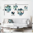 thumbnail image 4 of Designart "Blue Form Mapping III" Modern Geometric Metal Wall Art Set of 5 Piece, 4 of 5