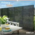thumbnail image 3 of 6ft H x 3.1ft W (1 Panel) No Dig Enclo Aspen Charcoal Wood Privacy Screen, Decorative Patio Privacy Screen, Great to Hide Trash Cans, Outdoor Privacy Fence Panel, Air Conditioner Fence, EC18042, 3 of 9