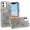 Gold, variant on For iPhone 11 (XI6.1) Charming Hearts Bling Diamonds Stones Chrome Hybrid Case - Silver