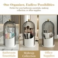 thumbnail image 4 of 10 In Toothbrush Holders with Sliding Lid,  Rotating 3 Slots Toothpaste Holder for Countertop，Makeup Brushes Holder ideal for Bathroom Desktop Storage, 4 of 7