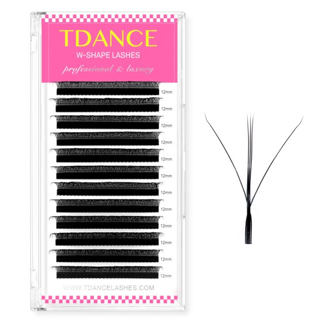 TDANCE 3D 4D 5D 6D extensiones de pestañas prefabricadas estilo W imitación visón Natural suave floración pestañas volumen de floración automática