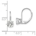 thumbnail image 2 of 14k White Gold Polished 6mm Cubic Zirconia Leverback Earrings 17x6mm Wide Stud Earring for Women, 2 of 2
