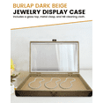 thumbnail image 2 of Novel Box Burlap Dark Beige Leatherette Jewelry Display Case 14.75x8.25x2.1 Inches with Metal Clasp, 2 of 8