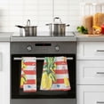 thumbnail image 4 of Yayeee 2 Pack Hand Towels for Bathroom 100% Cotton 16" x 28" Soft Absorbent Kitchen Towel, Striped Lemon, 4 of 7