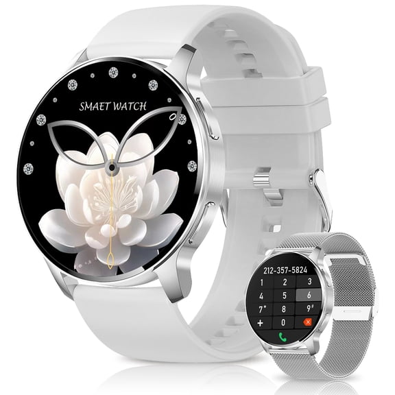 Smart Watch for Women, Bluetooth Smartwatch Make/Receive Calls With 24-hour heart rate&sleep monitor, IP68 Waterproof Fitness Tracker Watch for Android iOS, 120 Sports Modes, 200 Dials(Silver)