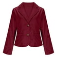 thumbnail image 4 of Yteetum Women's Cropped Blazer Oversized Lapel Single Breasted Button Blazer Business Suit Jacket Top Womens Casual Solid Plus Size Turndown Collar Lightweight Loose Comfy Long Sleeve Office Blazer, 4 of 9