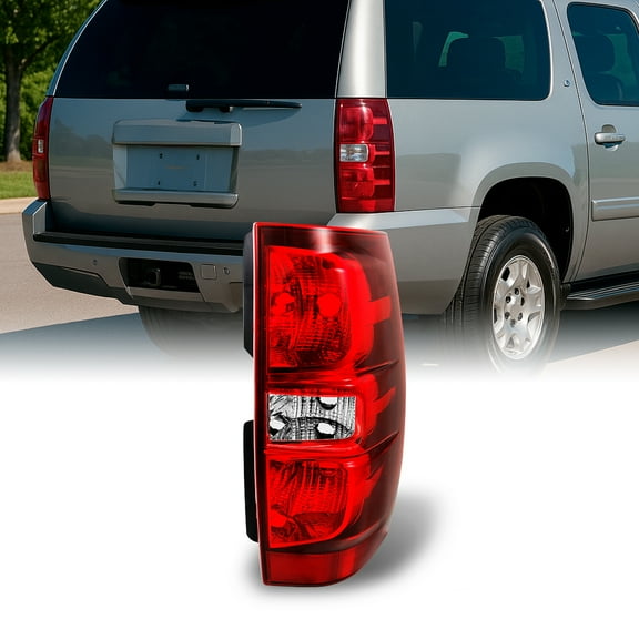 AKKON - For 07-14 Chevy Tahoe Suburban Red Clear Passenger/Right Side Tail Lights Brake Lamps Replacement