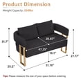 thumbnail image 5 of Newest Modern Teddy Fleece Loveseat, Black & Gold with Square Metal Legs for Living Room & Dressing Area, 5 of 11
