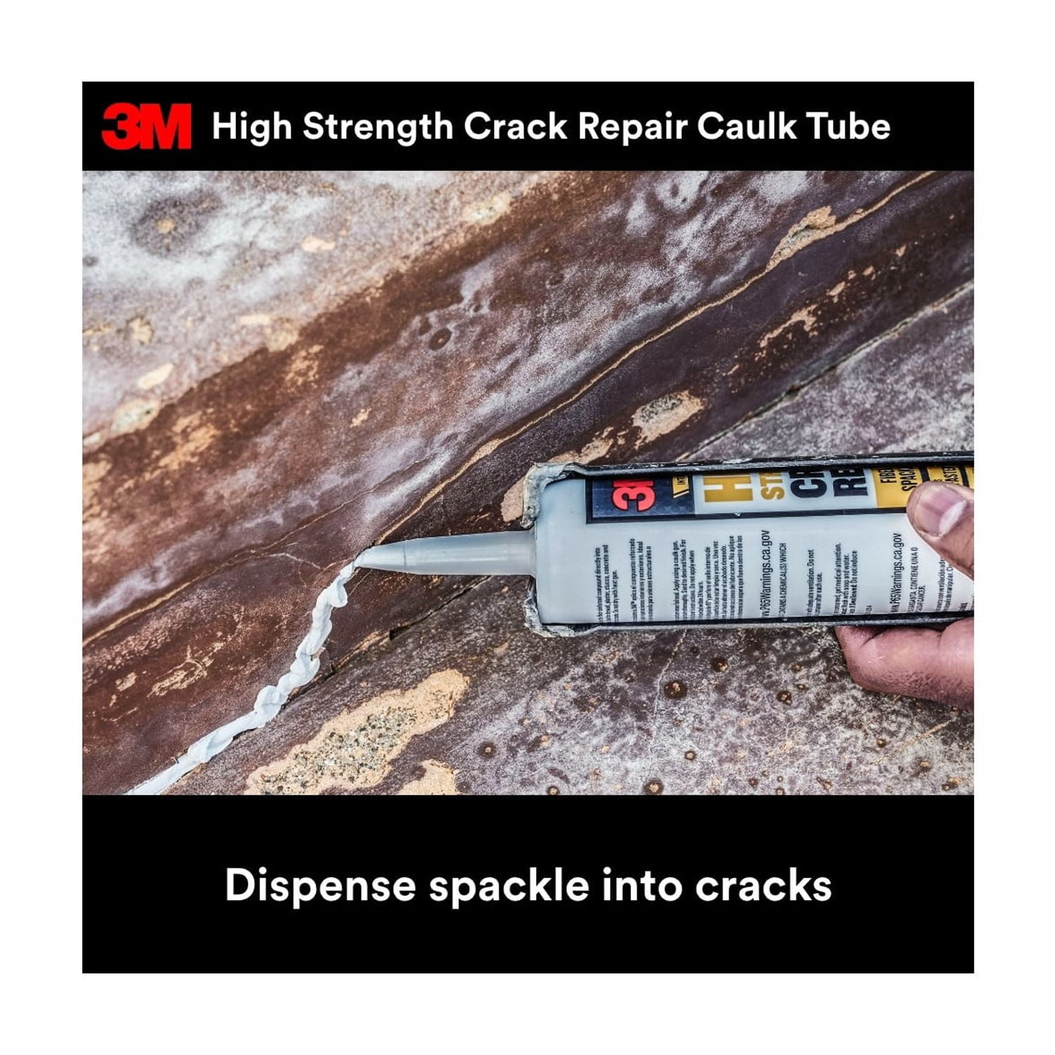 3M High Strength Crack Repair, Caulk Tube, Wall Filler, White, 10 oz.