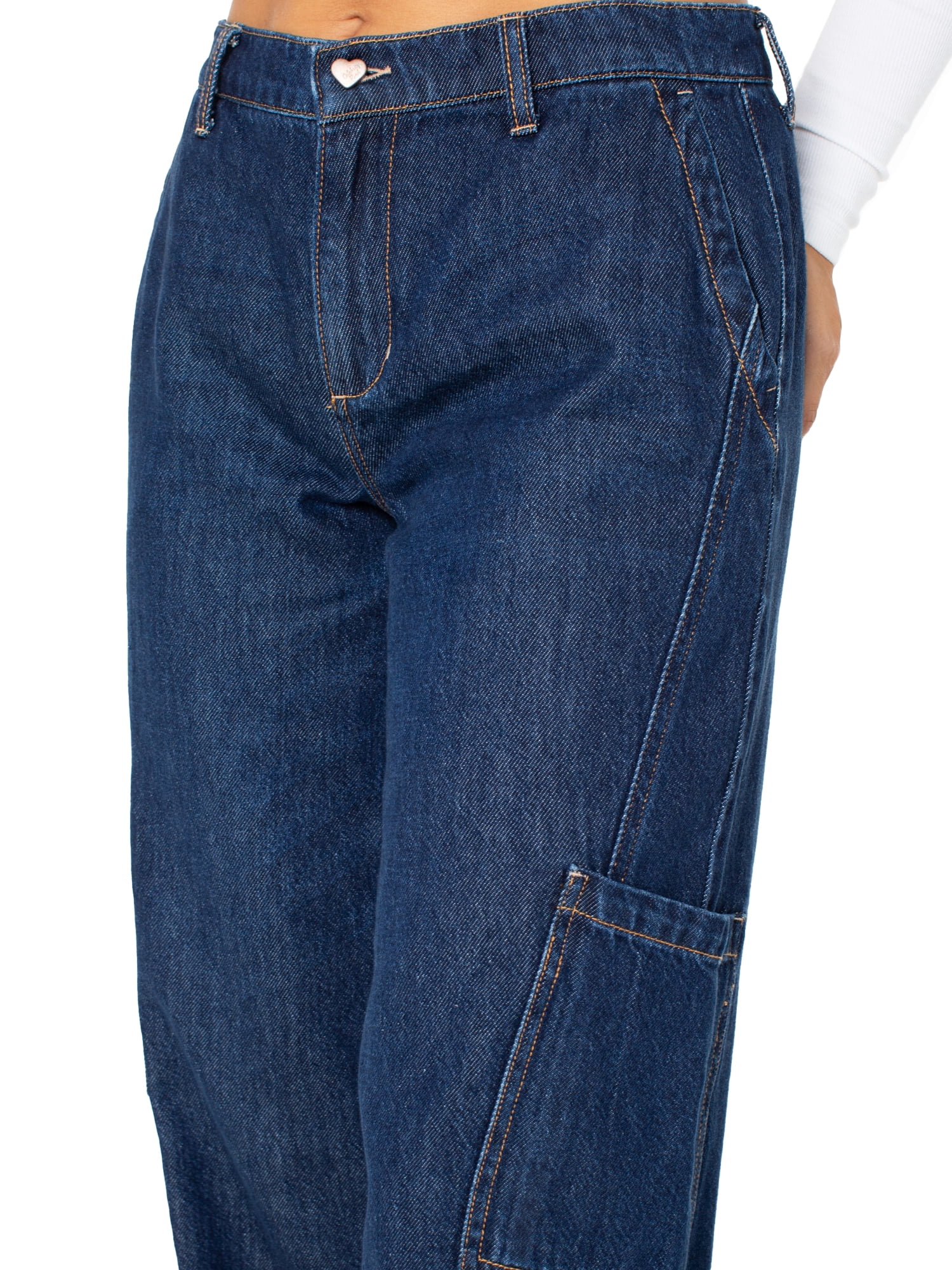 Celebrity Pink Women's and Women's Plus Cargo Wide Leg Jeans, Sizes XS-4X