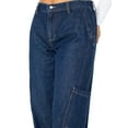 thumbnail image 5 of Celebrity Pink Women's and Women's Plus Cargo Wide Leg Jeans, Sizes XS-4X, 5 of 5
