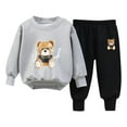 thumbnail image 2 of ZOYOEN Toddler Boys Sweatsuits 2 PC- Cotton Long Sleeve Cute Casual Fall Winter Outfits Set Gray Size 1-7 T, 2 of 3