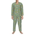 thumbnail image 3 of Naloa Pig Face With Sunflower Men’s Pajamas Set - Long Sleeve Button Down Sleep Shirt and Pajama Bottoms Sleepwear Set-Medium, 3 of 7