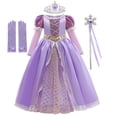 thumbnail image 2 of Vestido de princesa Rapunzel para niña, Cosplay enredado, fiesta de Halloween, cumpleaños, Navidad, 2-10T, 2023 Fivean unisex, 2 of 2