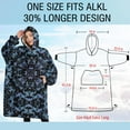 thumbnail image 4 of Oversized Wearable Blanket Hoodie,Blue Abstract Pattern Sherpa Blanket Hoodie with Super Pockets,Super Warm Fuzzy Pullover for Women & Men, 4 of 6