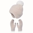 thumbnail image 5 of 1 Set Winter Warm 2-piece Set - Women's Beanie and Gloves, Solid Color, Elastic Fit, Lightweight, Hand Wash Only, Fashionable Women's Warm Hat, Outdoor Sports Hat, 5 of 9