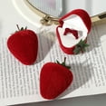 thumbnail image 7 of Vikakiooze Ring Box Strawberry Ring Holder Strawberry Ring Case Ring Bearer Wedding Ring Case Earring Storage Case Flocking Display Stand Gift Box Valentine's Day Gift, 7 of 7