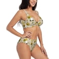 thumbnail image 2 of Wukai Gnomes Bees And Sunflowers Women's Bikini Set Two Piece,wimsuit High Waisted V Neck Twist Front Adjustable Spaghetti Straps Bathing Suit-X-Large, 2 of 7