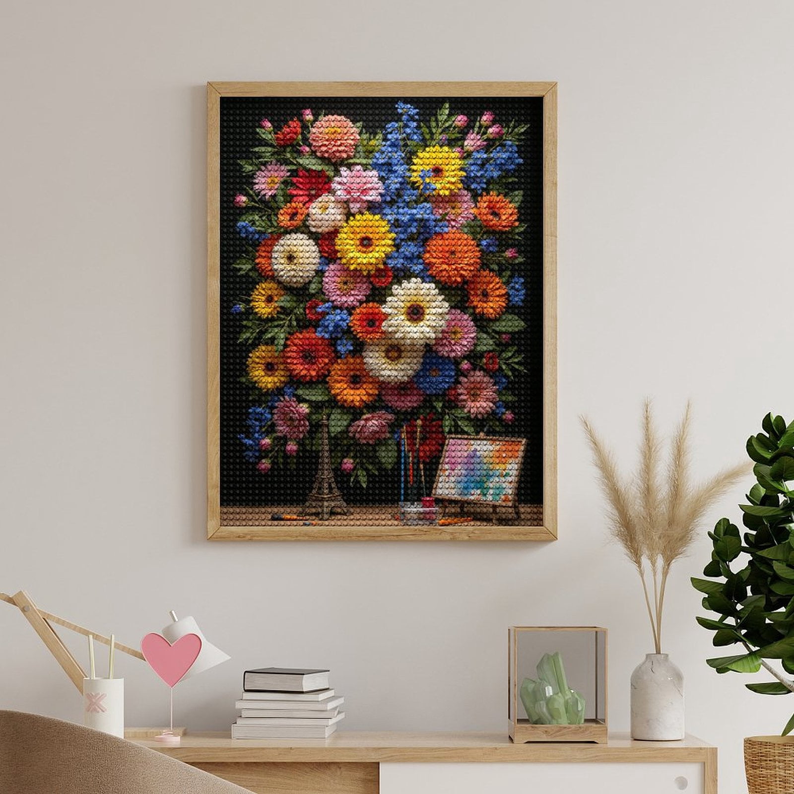 Diamond Art Kits for Adults, Colorful Floral Art Tools Canvas 5D Diamond Painting Kits for Adults Beginners, DIY Full Drill Diamond Painting, Gem Art and Crafts 12x16