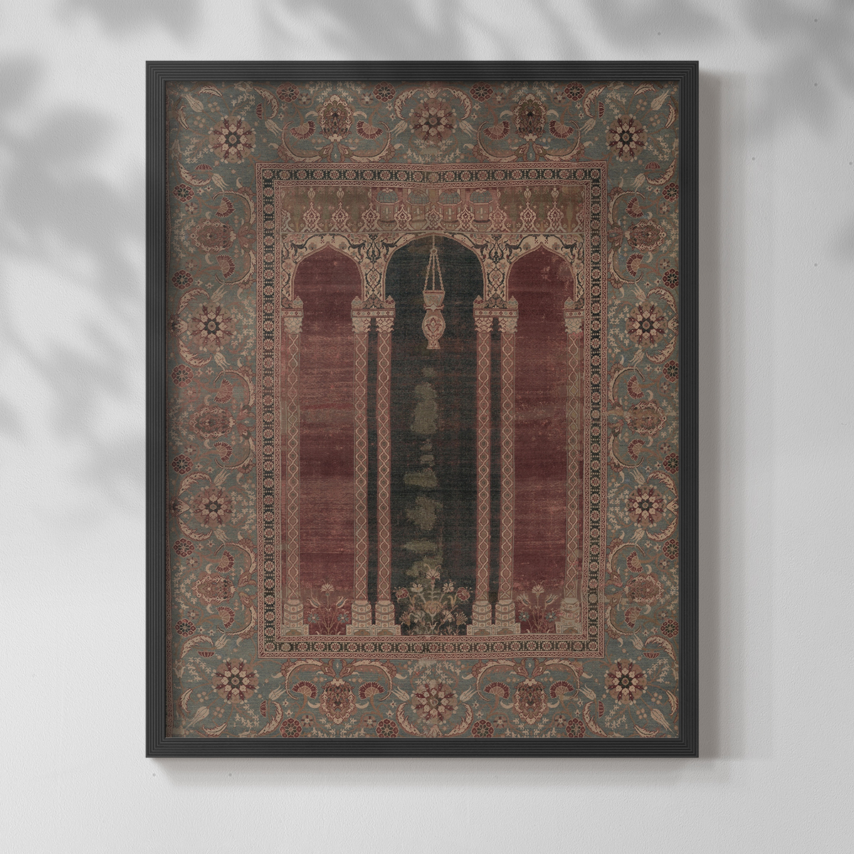 Vintage Abstract Print C - 14in. x 11in. Vintage Framed Print in Black Wood Frame